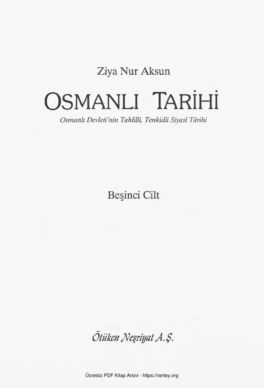 Osmanlı Tarihi 5 kapak görseli