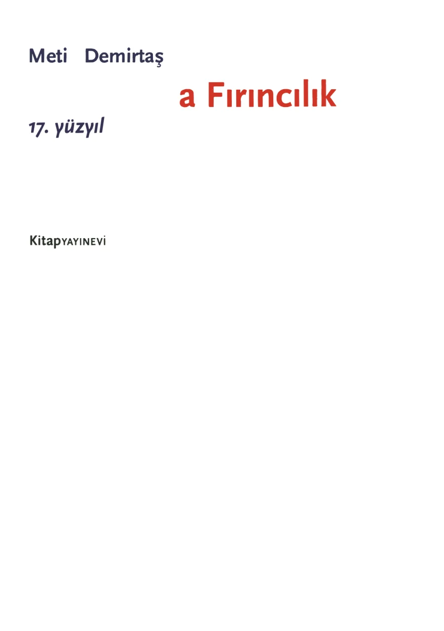 Osmanlıda Fırıncılık 17 Yüzyıl kapak görseli