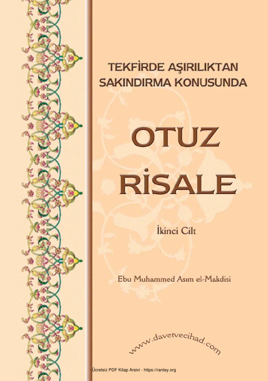 OTUZ RİSALE CİLT 2 TEKFİRDEN SAKINDIRMAK Ebu Muhammed Asım el Makdisi Ebu Abdulmumin Tekin Mıhçı kapak görseli