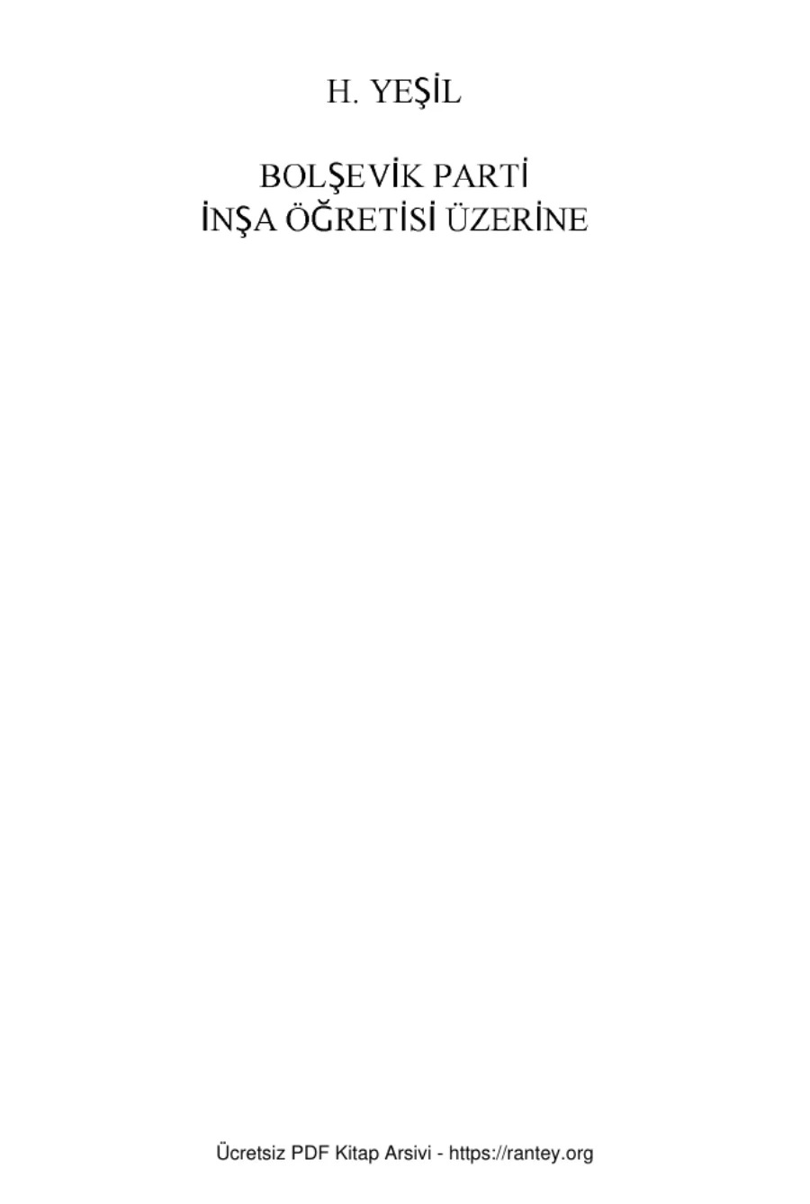 Parti İnşa Öğretisi Üzerine kapak görseli