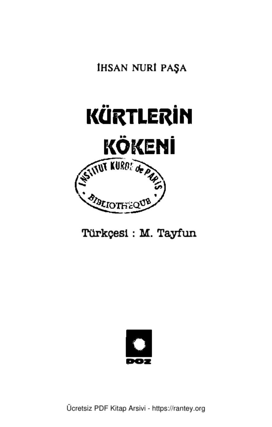 Paşa Kürtlerin Kökeni Doz Yayınları kapak görseli