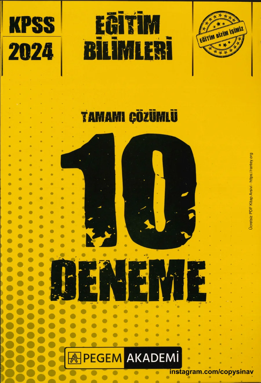 PEGEM EGITIM BILIMLERI 10LU PAKET DENEME 2024 wate kapak görseli