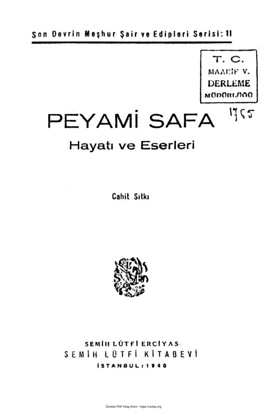 Peyami Safa kapak görseli
