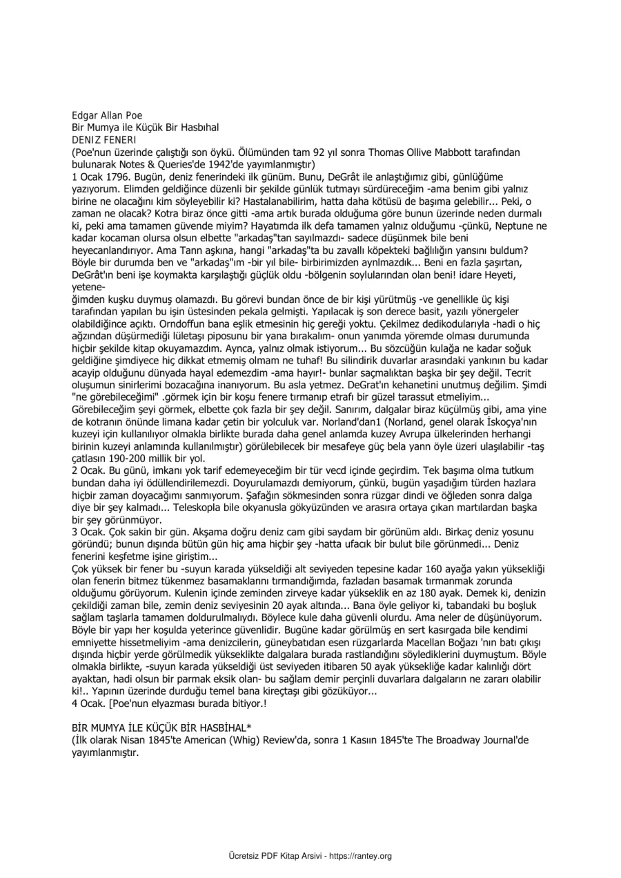 Poe Bir Mumya kapak görseli