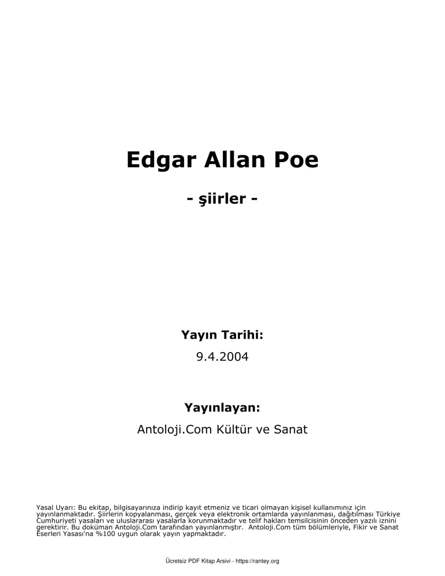 Poe Şiirleri kapak görseli