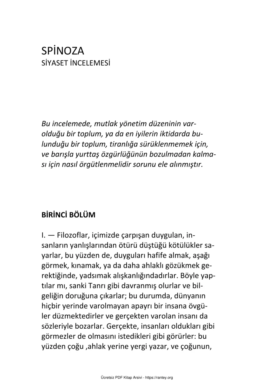 Politik Inceleme Tractatus Politicus kapak görseli