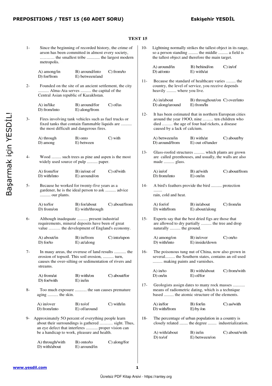 Prepositions TEST15 kapak görseli