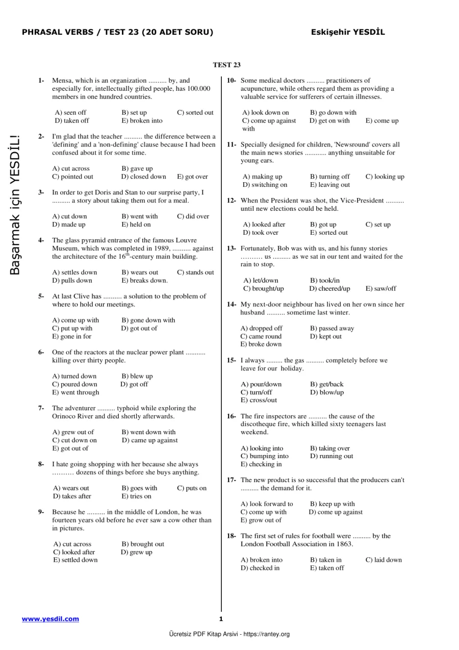 Prepositions TEST23 kapak görseli