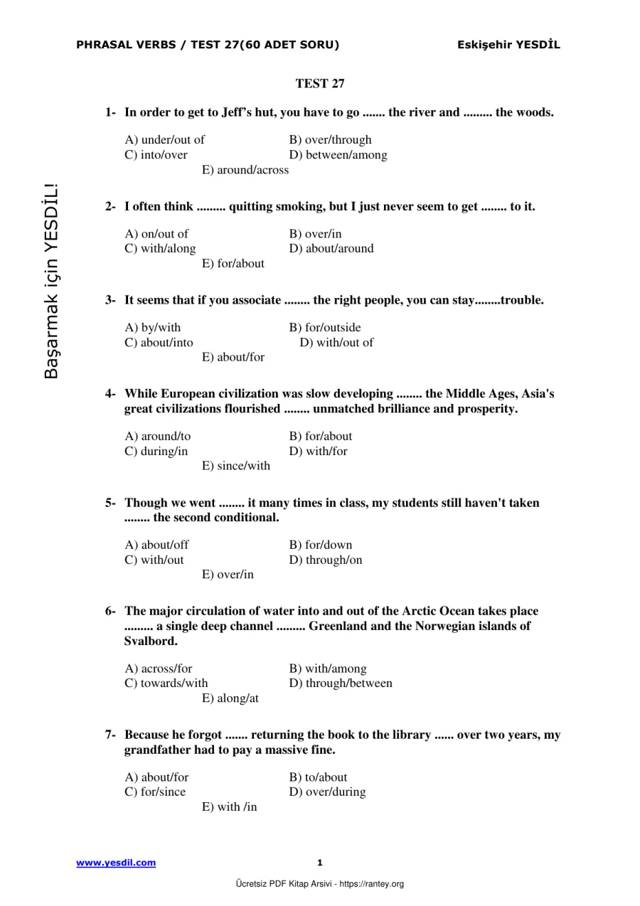 Prepositions TEST27 kapak görseli