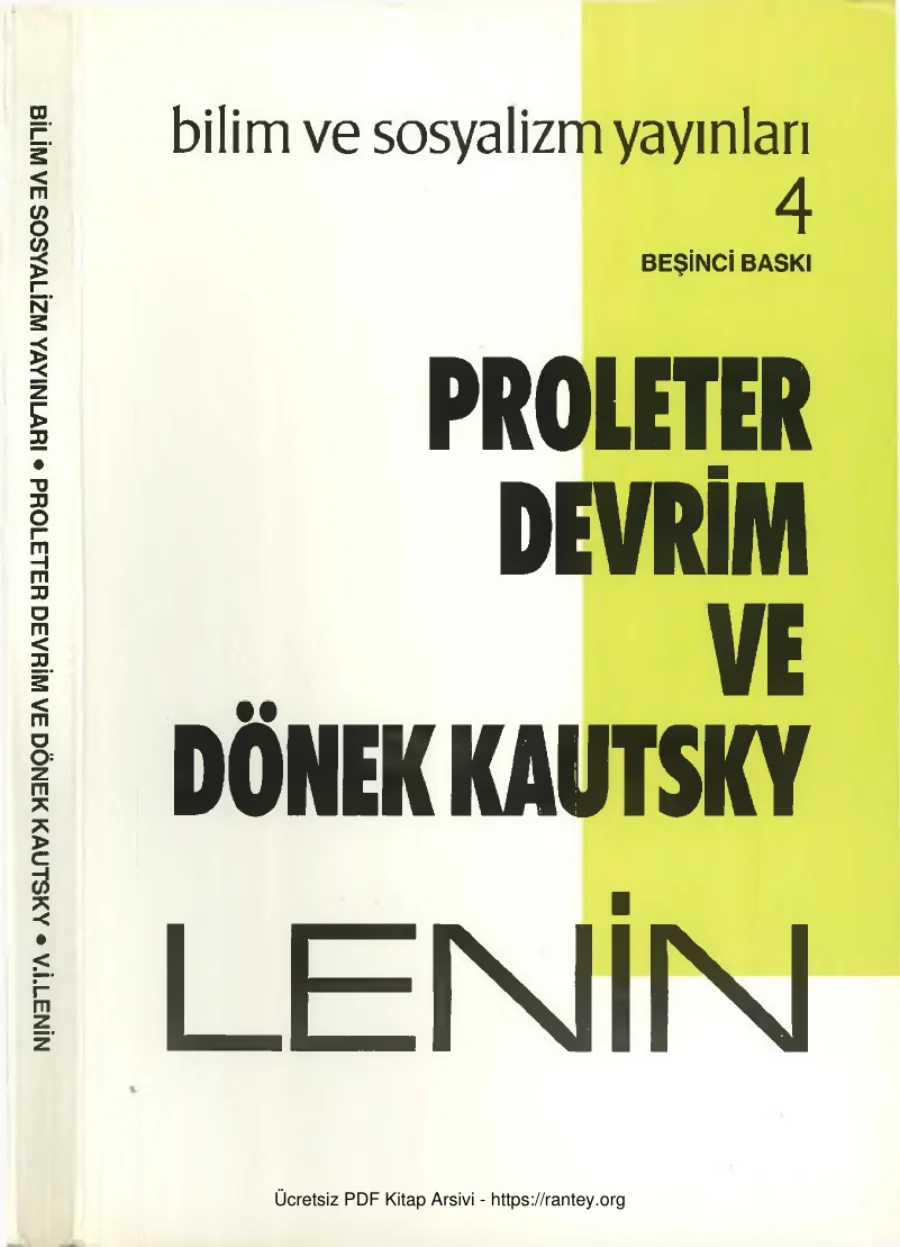 Proleter Devrim ve Dönek Kautsky Bilim ve Sosyalizm Yayınları Beşinci Baskı kapak görseli