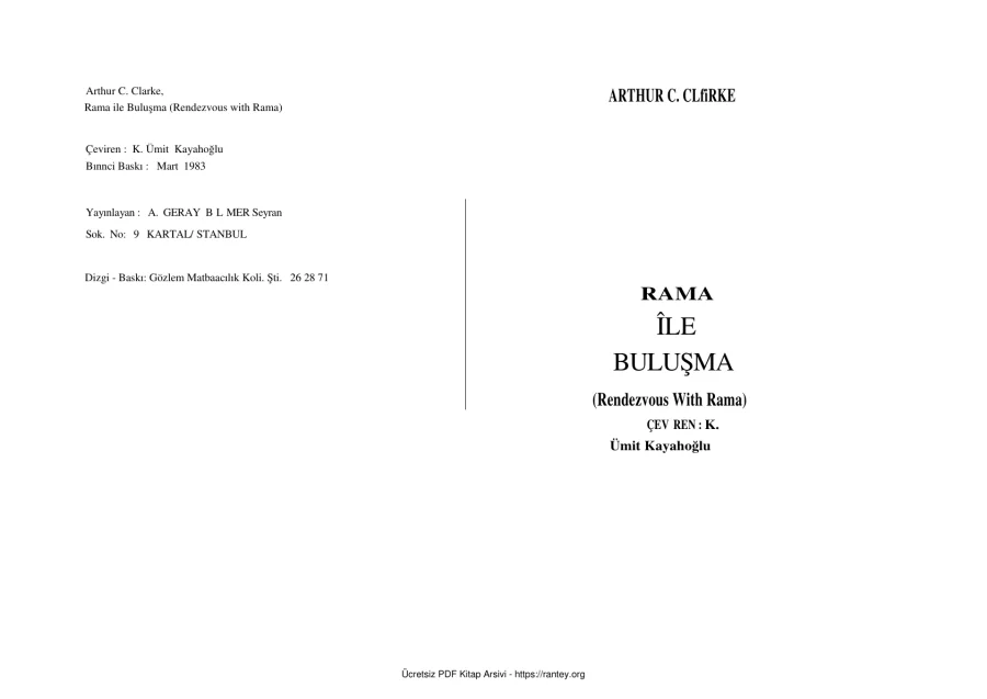 Rama ile Buluşma kapak görseli