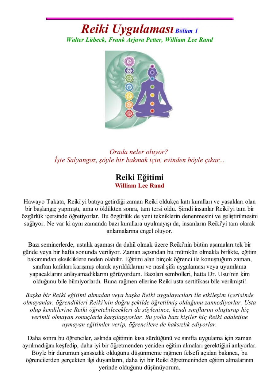 Reiki Uygulama 1 kapak görseli