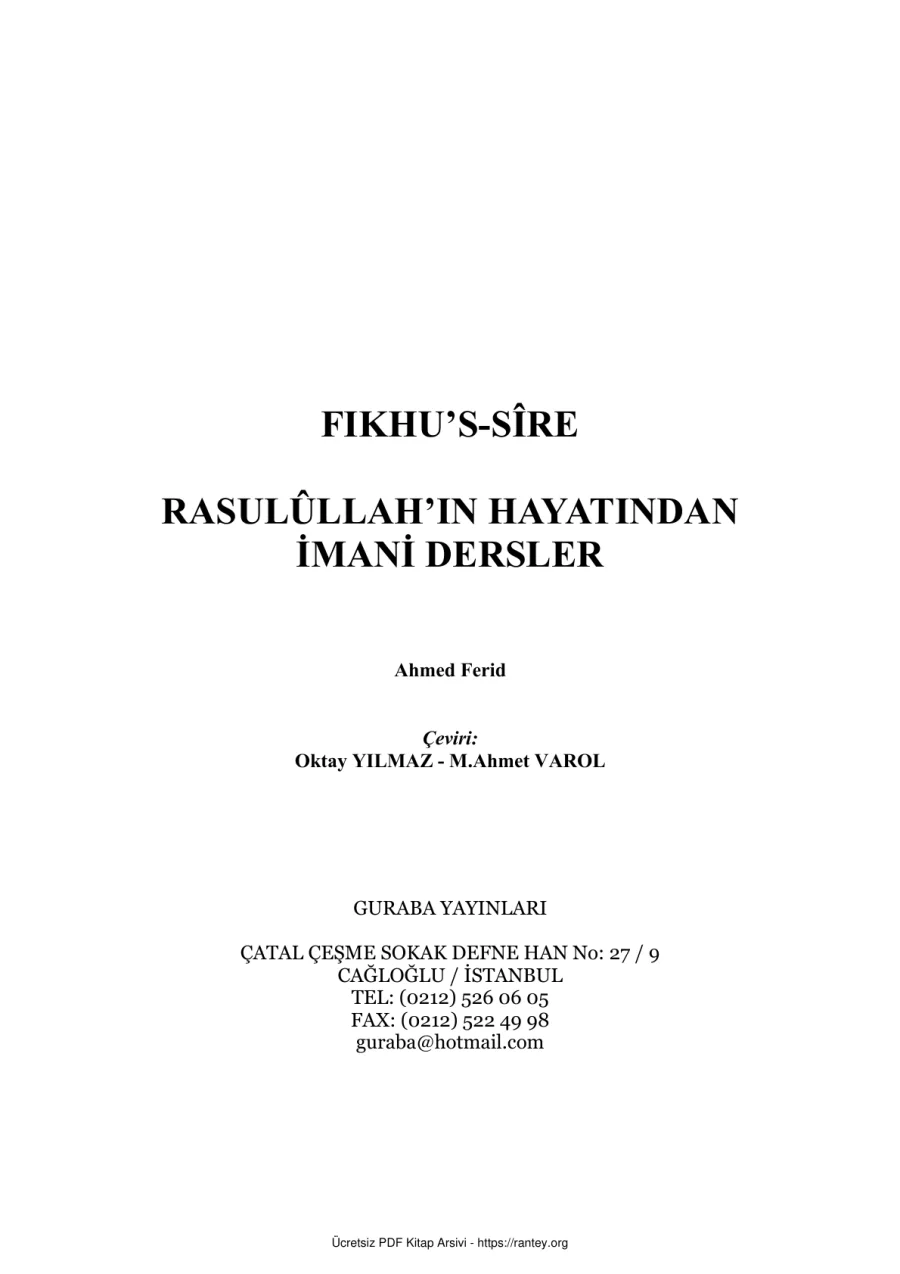 RESULULLAH HAYATINDAN IMANI DERSLER Ebu Abdulmumin Tekin Mıhçı kapak görseli