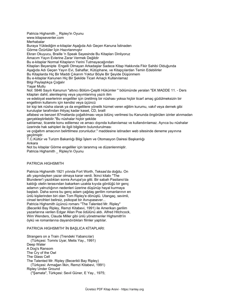 Ripleyin Oyunu kapak görseli