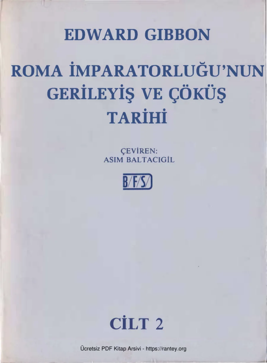 Roma İmparatorluğunun Gerileyiş ve Çöküş Tarihi Cilt 2 kapak görseli