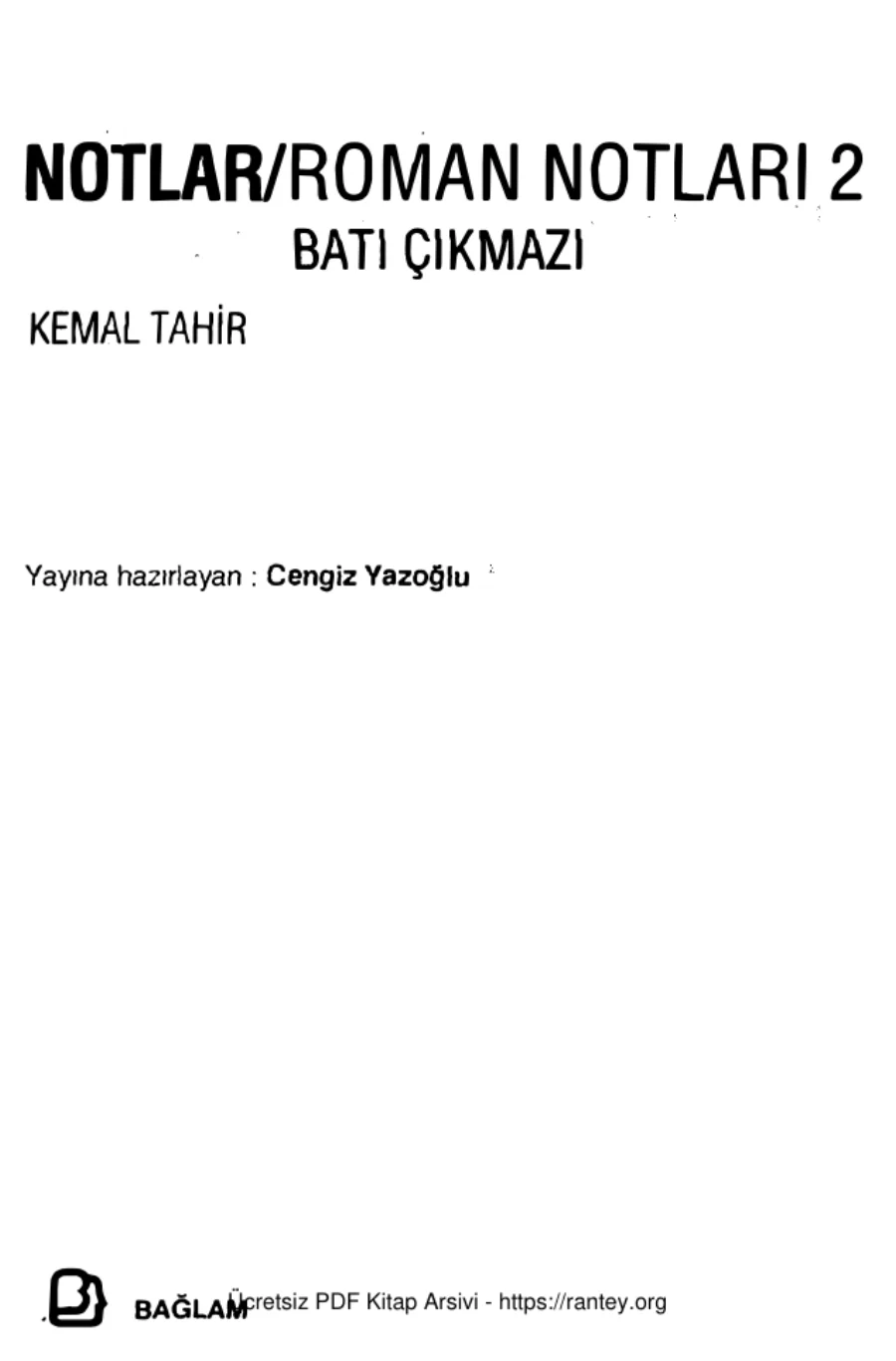 Roman Notları 2 Batı Çıkmazı kapak görseli