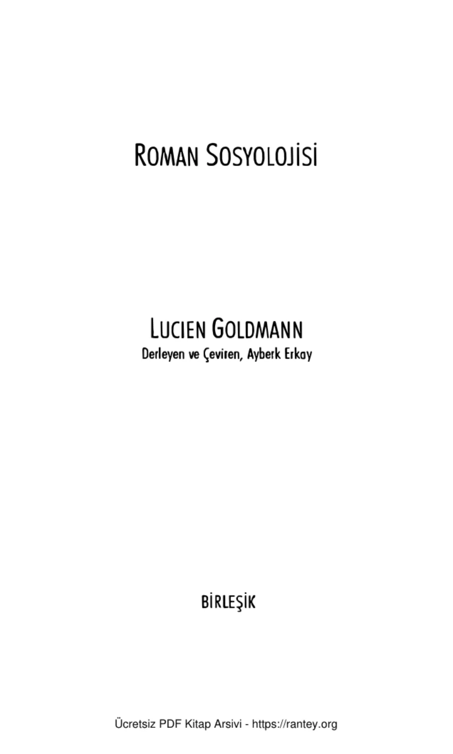 Roman Sosyolojisi kapak görseli