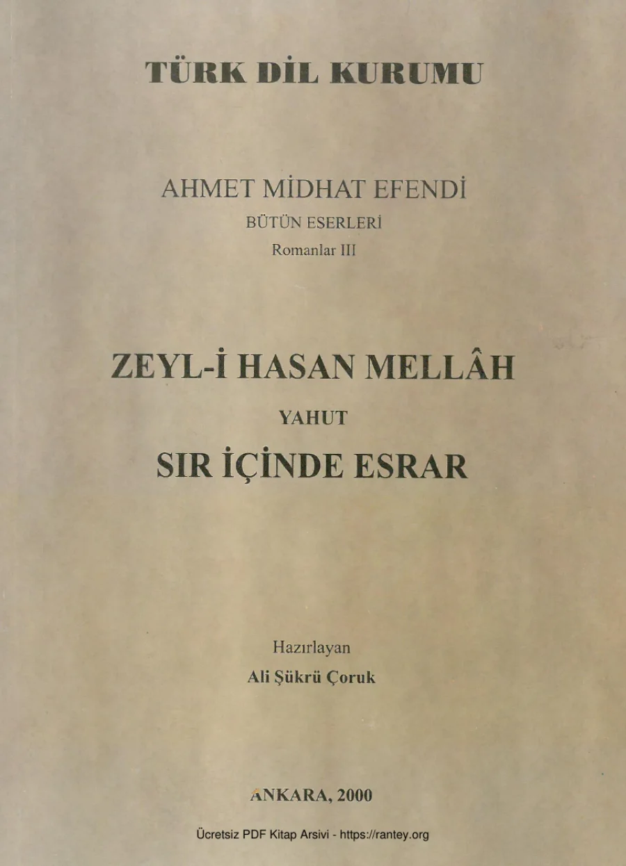 Romanlar 3: Zeyl-i Hasan Mellah yahut Sır İçinde Esrar kapak görseli