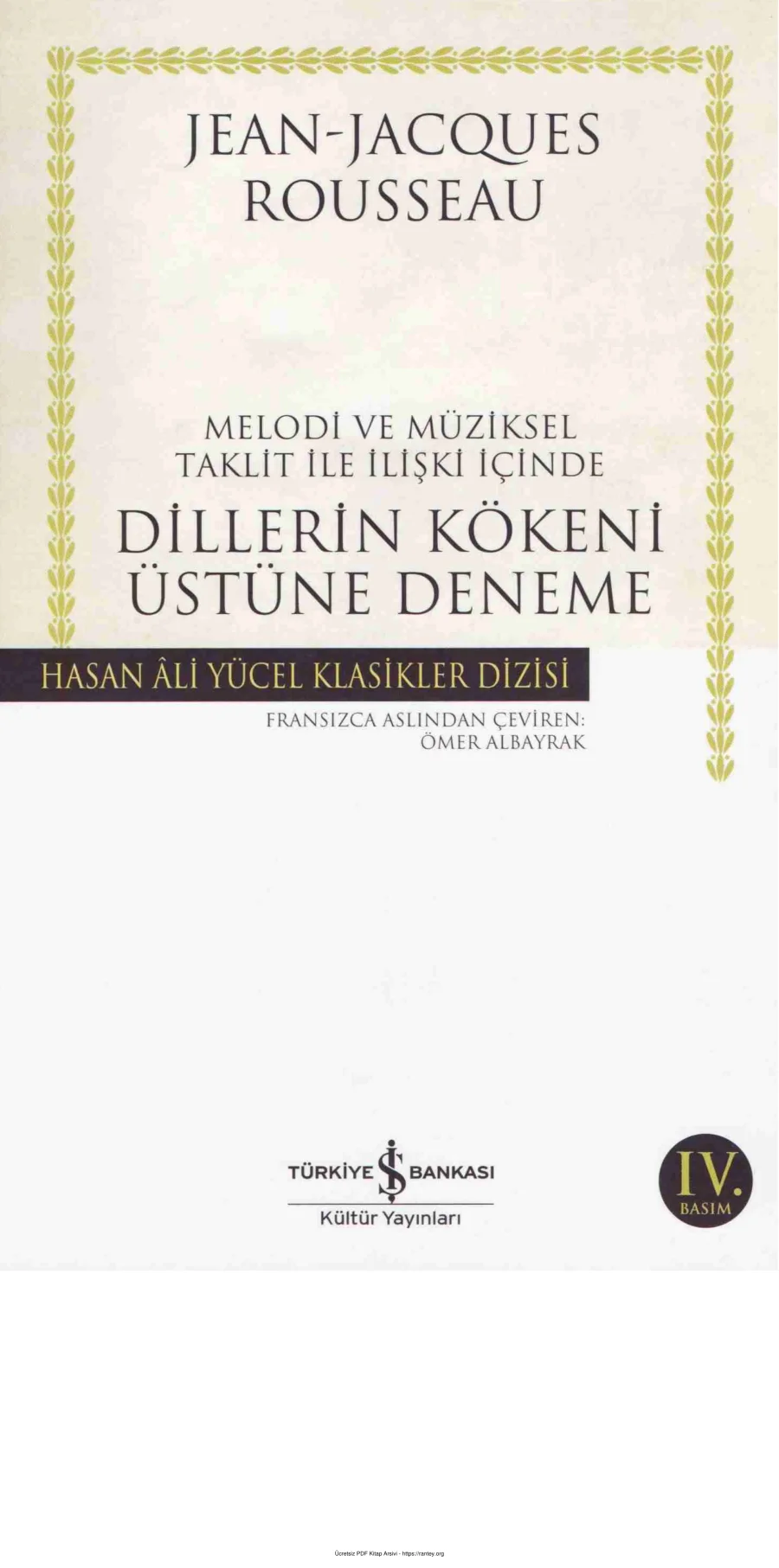 Rousseau Dillerin Kökeni Üstüne Bir Deneme kapak görseli