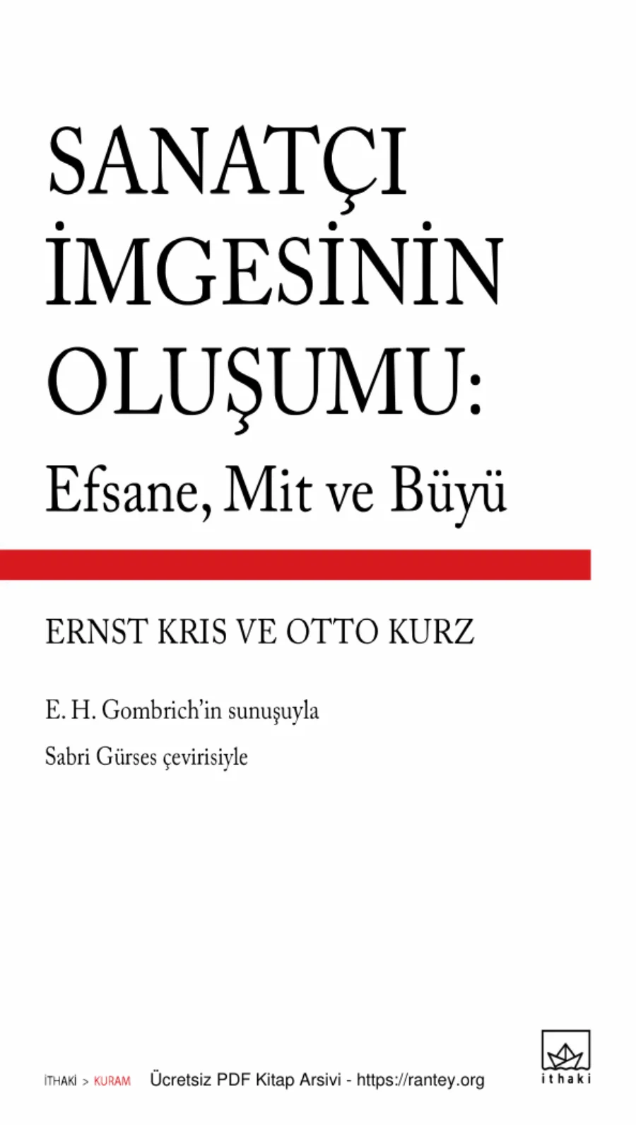 Sanatçı İmgesinin Oluşumu Efsane Mit ve Büyü kapak görseli