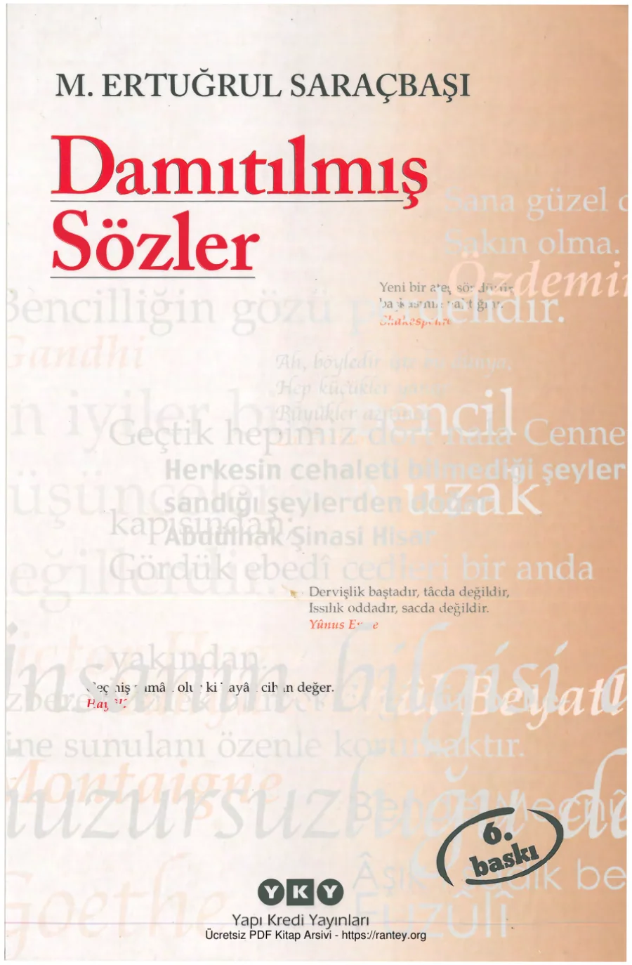 Saraçbaşı Damıtılmş Sözler kapak görseli