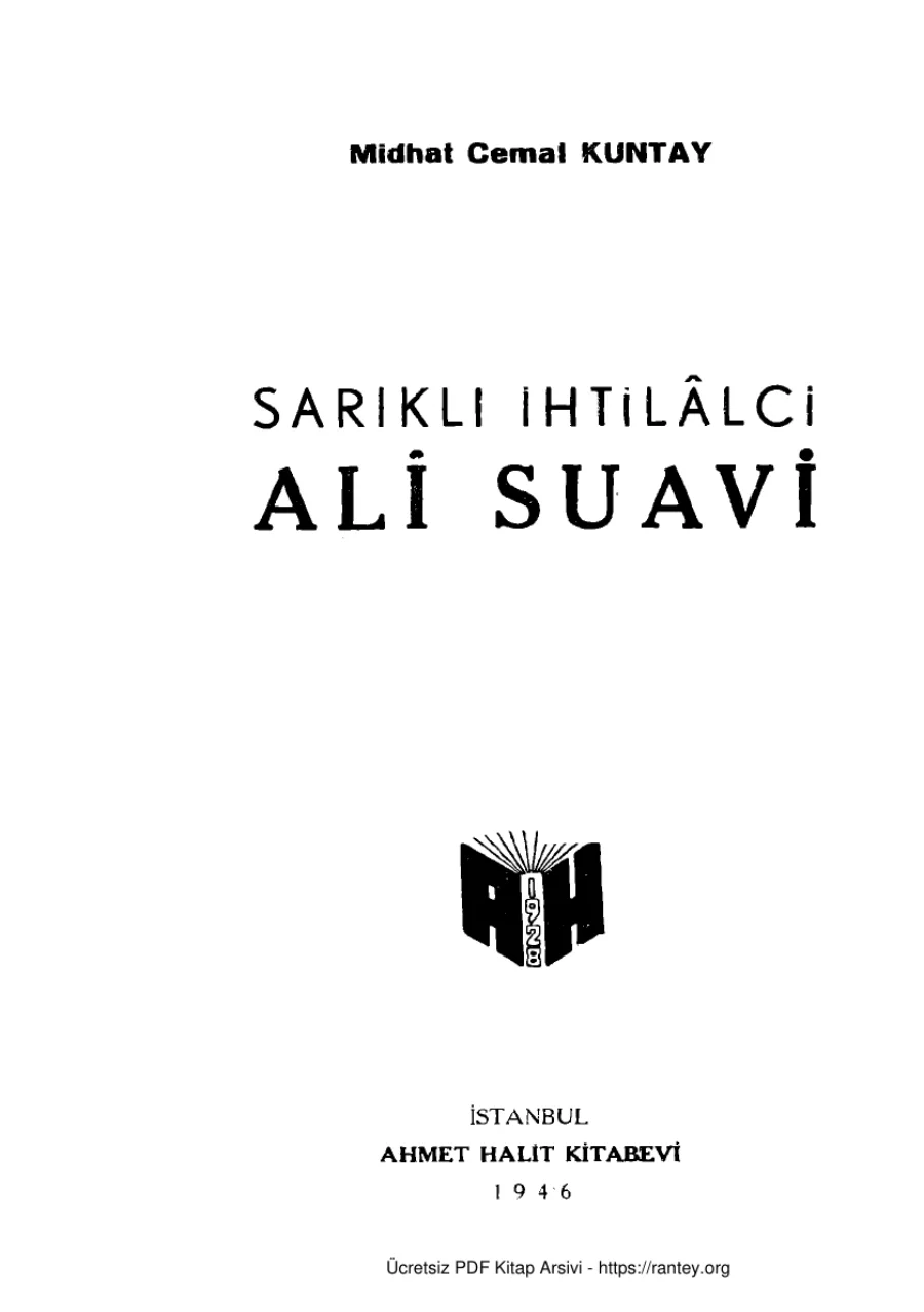 Sarıklı İhtilalci Ali Suavi Ahmet Halit Kitapevi kapak görseli