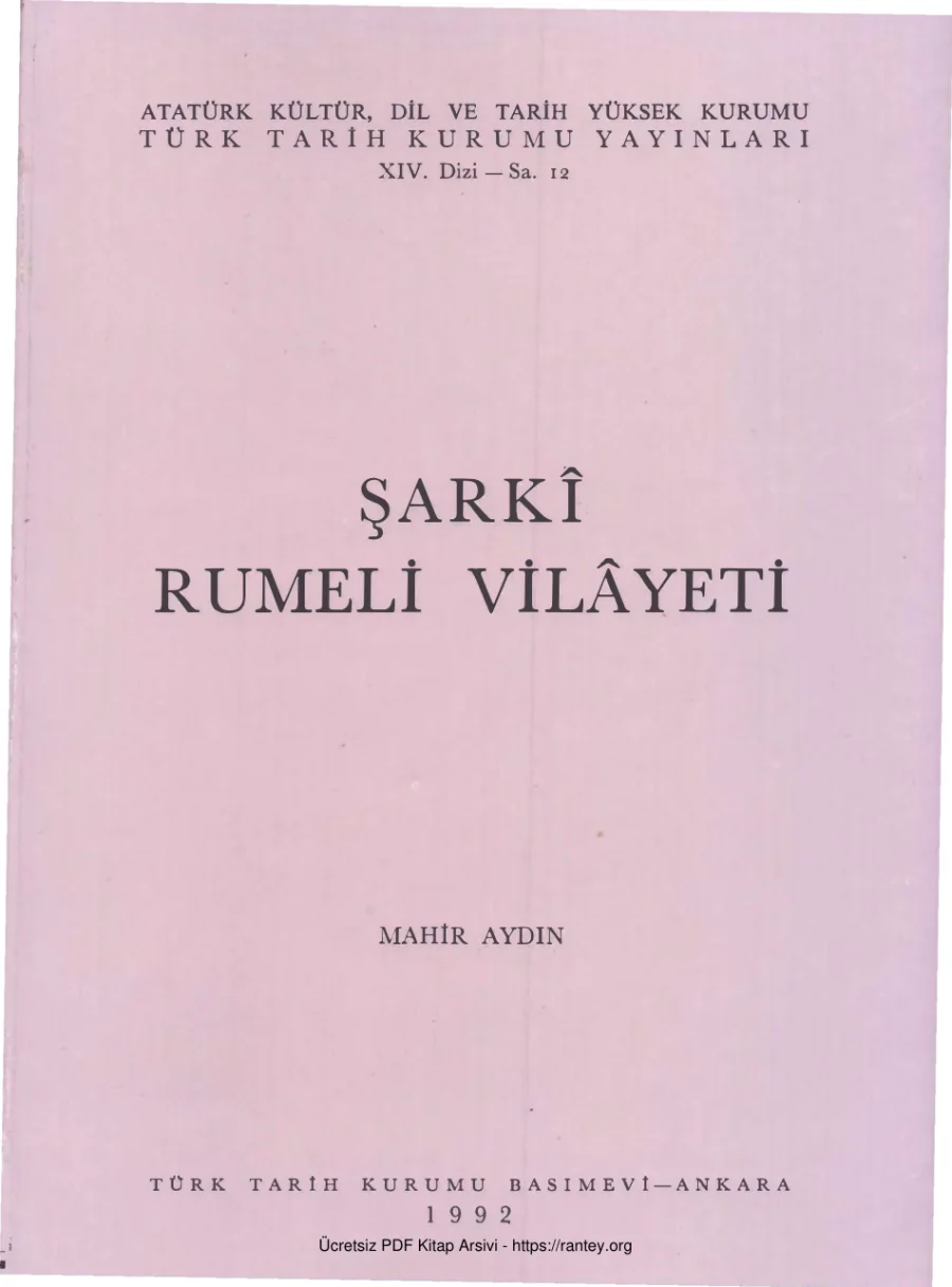 Şarki Rumeli Vilayeti TTK Yayınları kapak görseli
