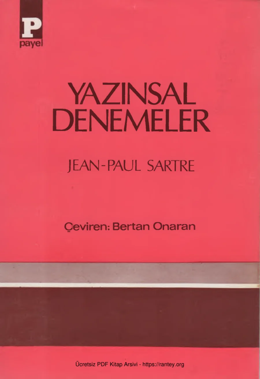 Sarte Yazınsal Denemeler Payel yay kapak görseli
