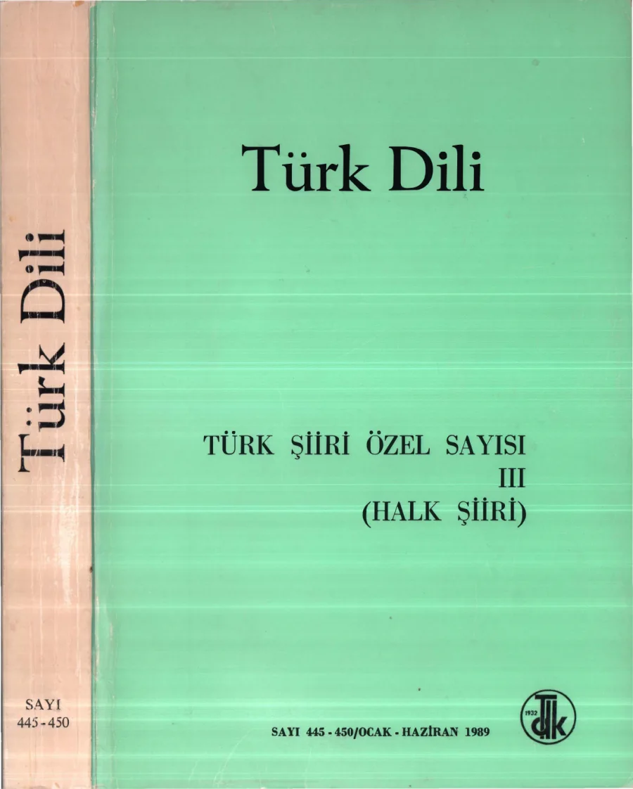 Sayı 445 450 Türk Şiiri Özel Sayısı III Halk Şiiri kapak görseli