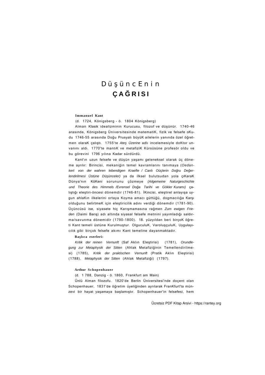 Schopenhauer Heidegger Düşüncenin Çağrısı kapak görseli