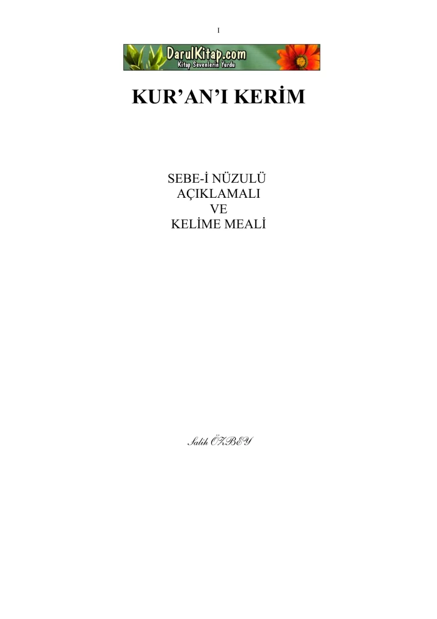 Sebe I Nuzulu ve Kelime Meali kapak görseli