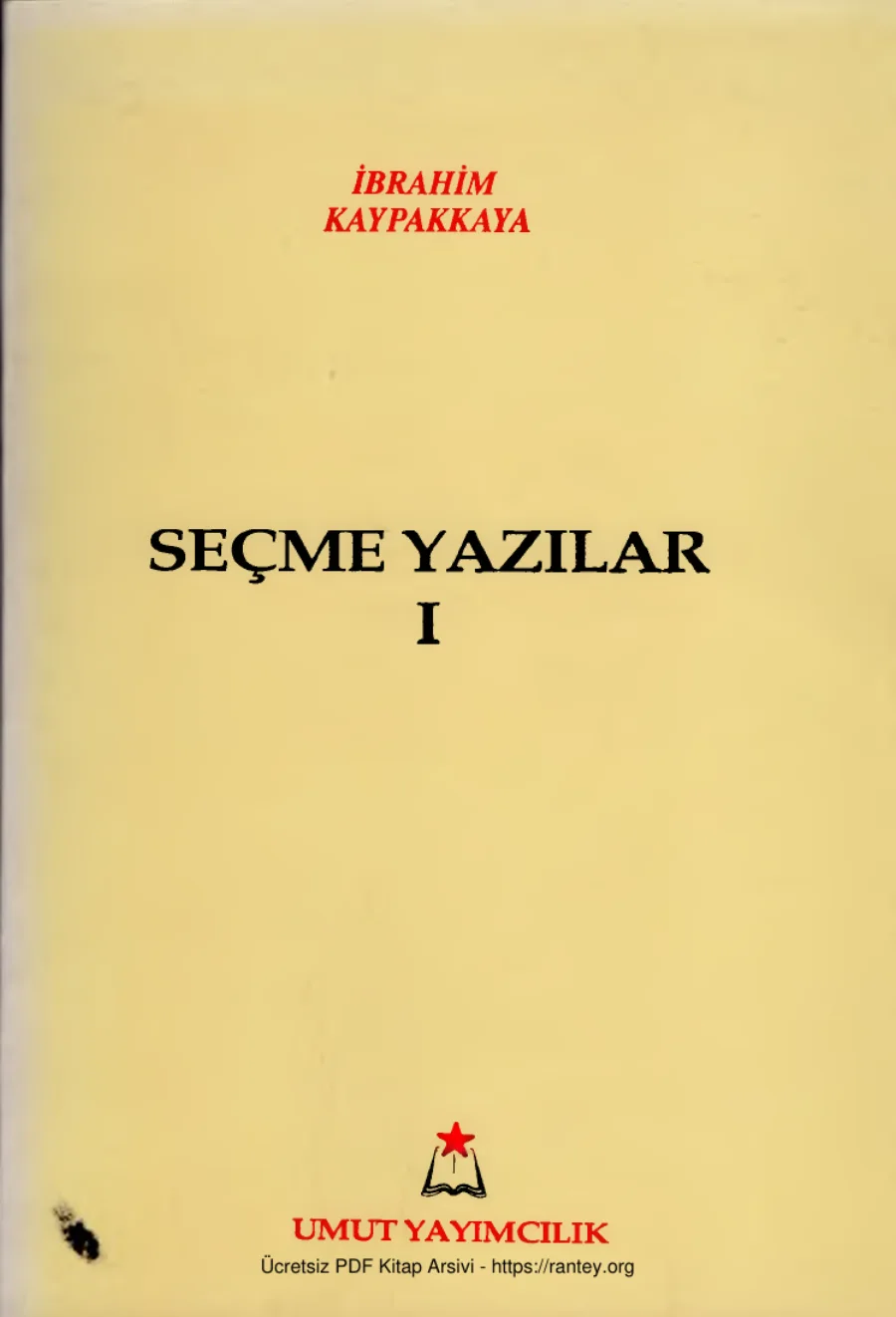Seçme Yazılar I kapak görseli