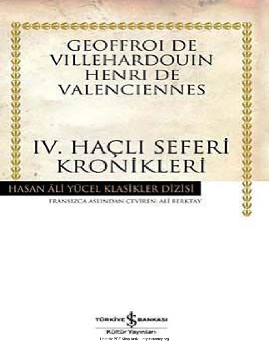 Seferi Kronikleri Geoffroi de Villehardouin kapak görseli