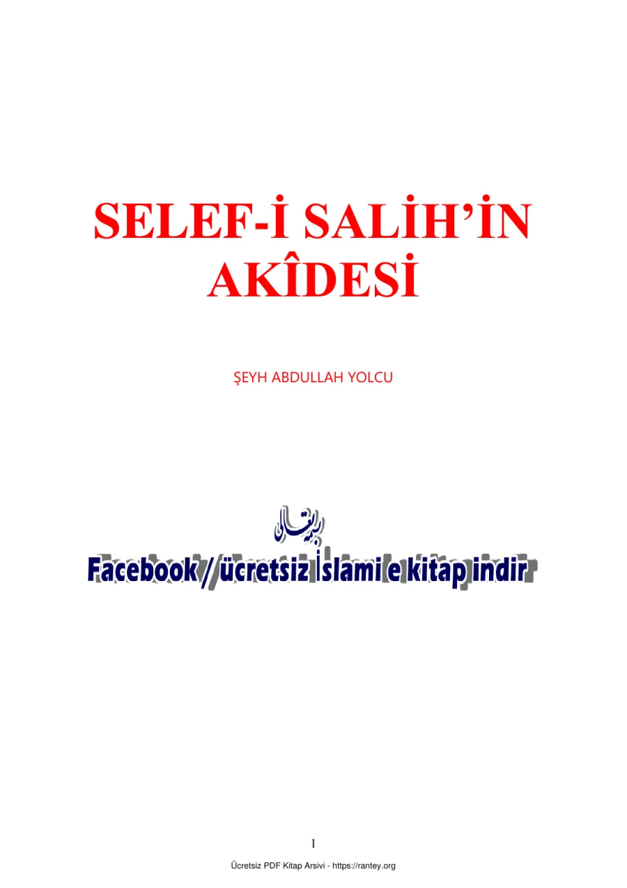 SELEF İ SALİH İN AKDESİ Ebu Abdulmumin Tekin Mıhçı kapak görseli
