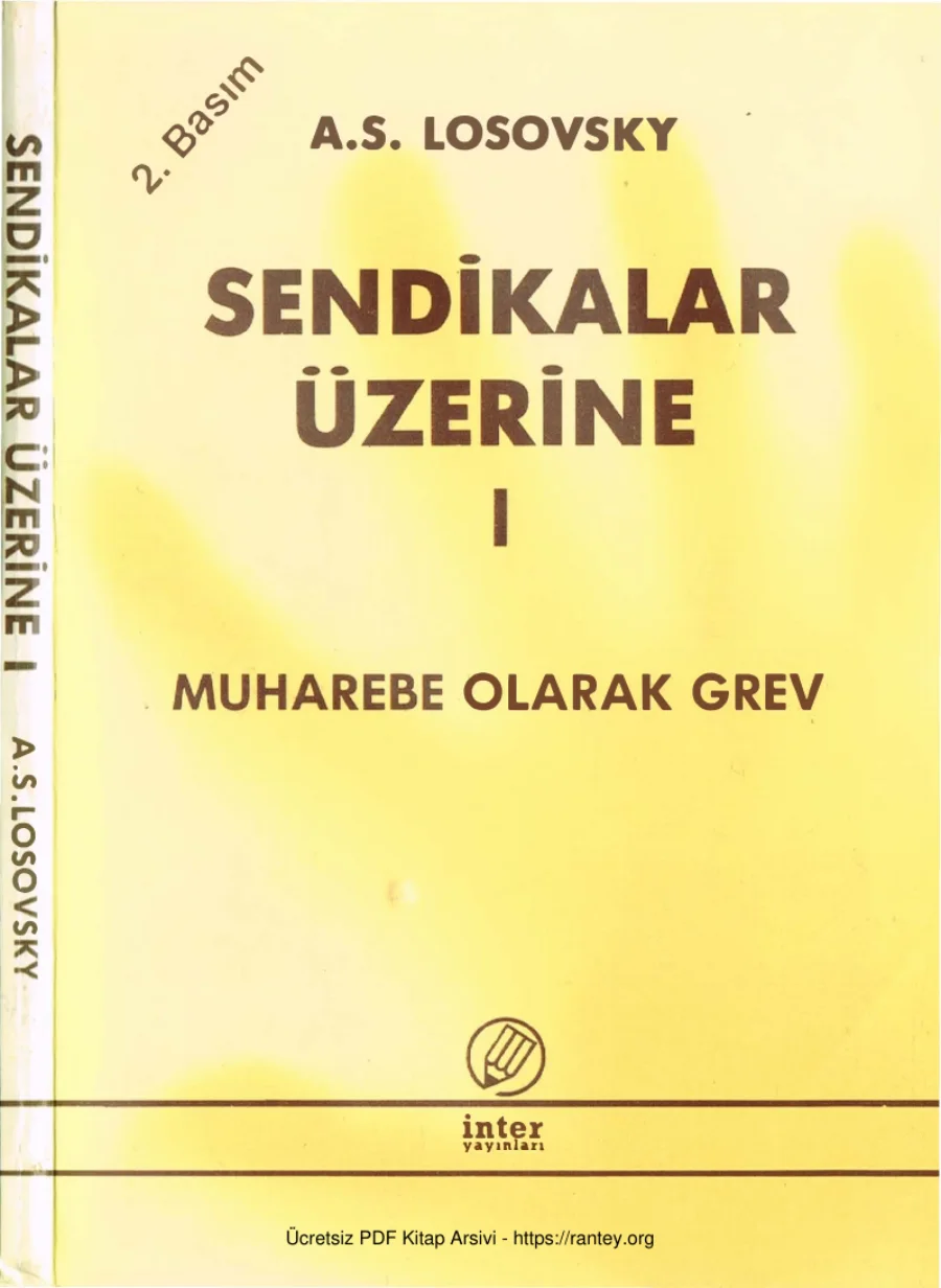Sendikalar Üzerine I kapak görseli