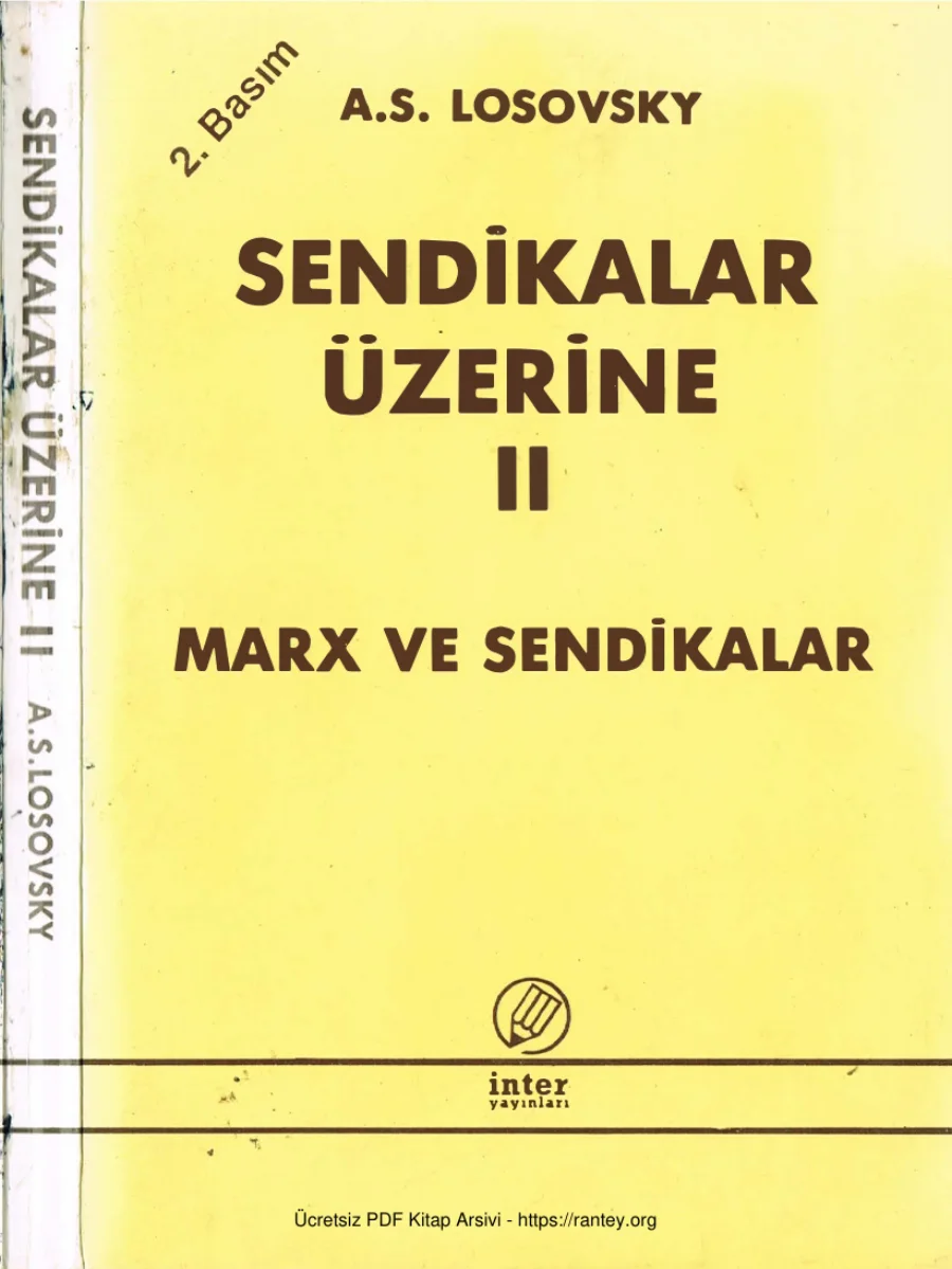 Sendikalar Üzerine II kapak görseli