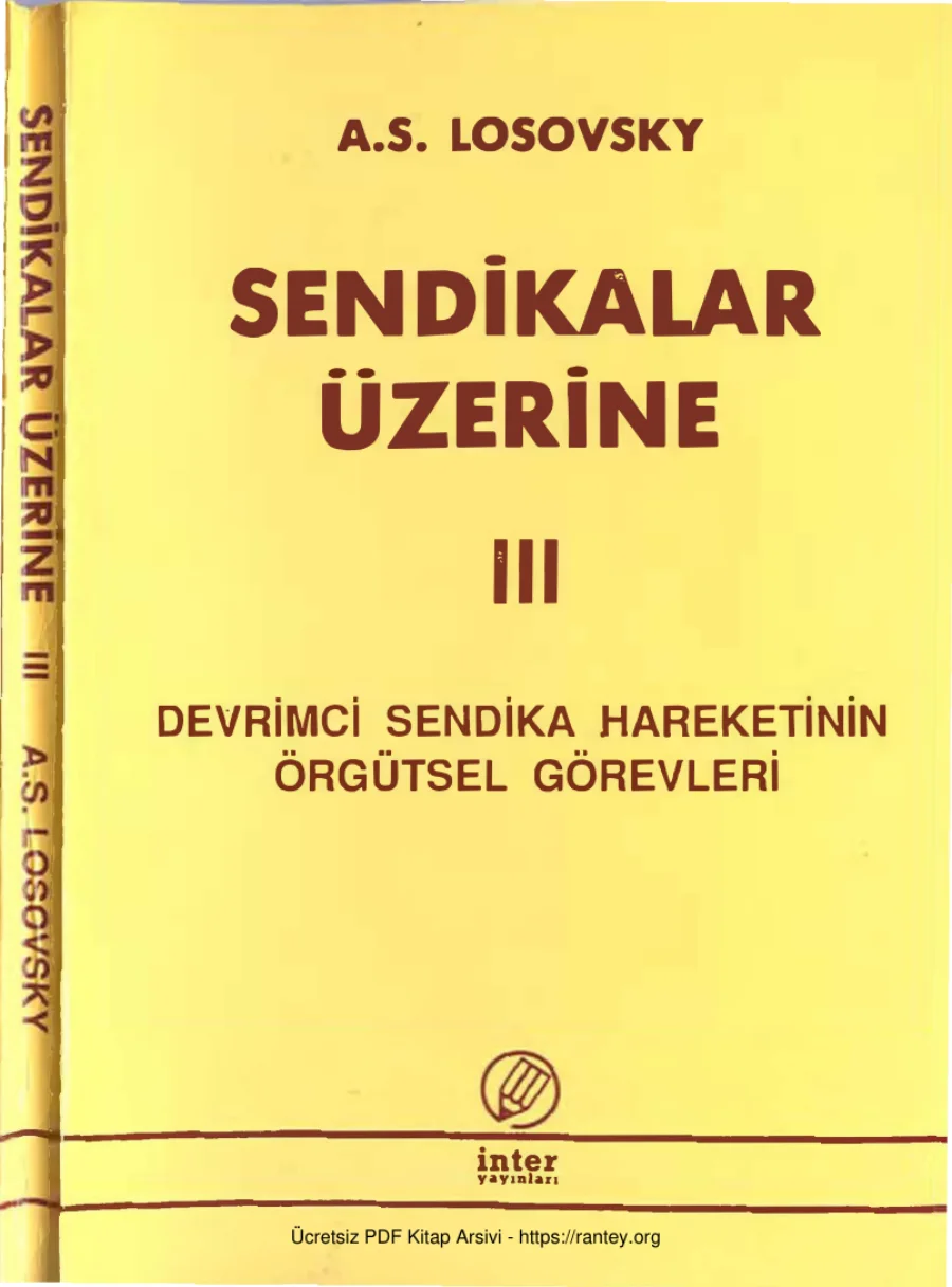 Sendikalar Üzerine III kapak görseli