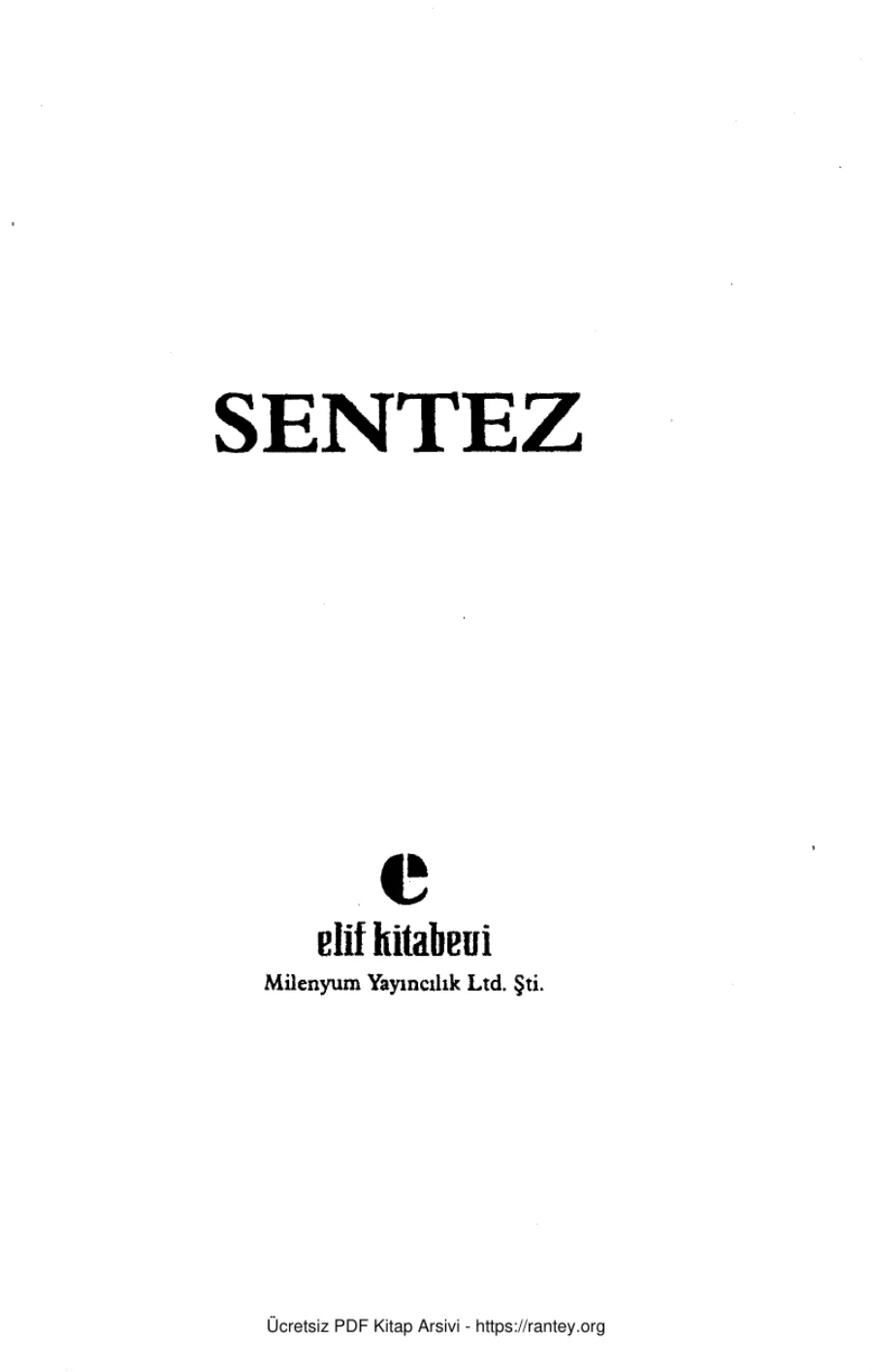 Sentez kapak görseli
