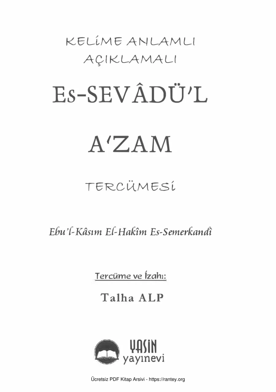 Sevadül Azam Tercümesi kapak görseli