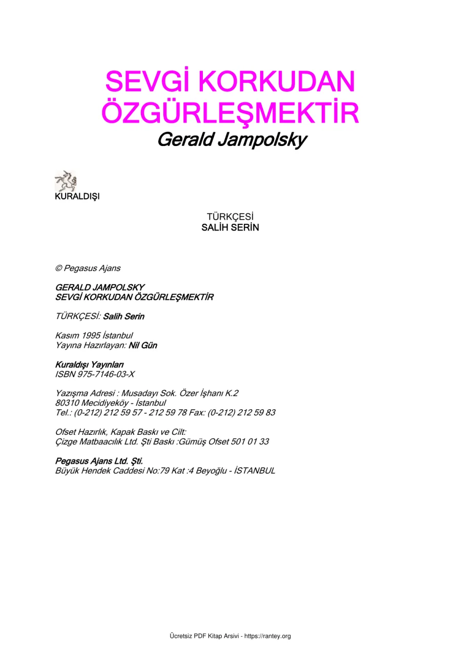 Sevgi Korkudan Ozgurlesmektir kapak görseli