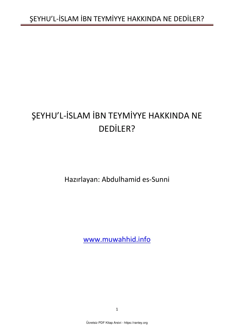 SEYHUL ISLAM IBN TEYMIYYE HAKKINDA NE DEDILER Ebu Abdulmumin Tekin Mıhçı kapak görseli
