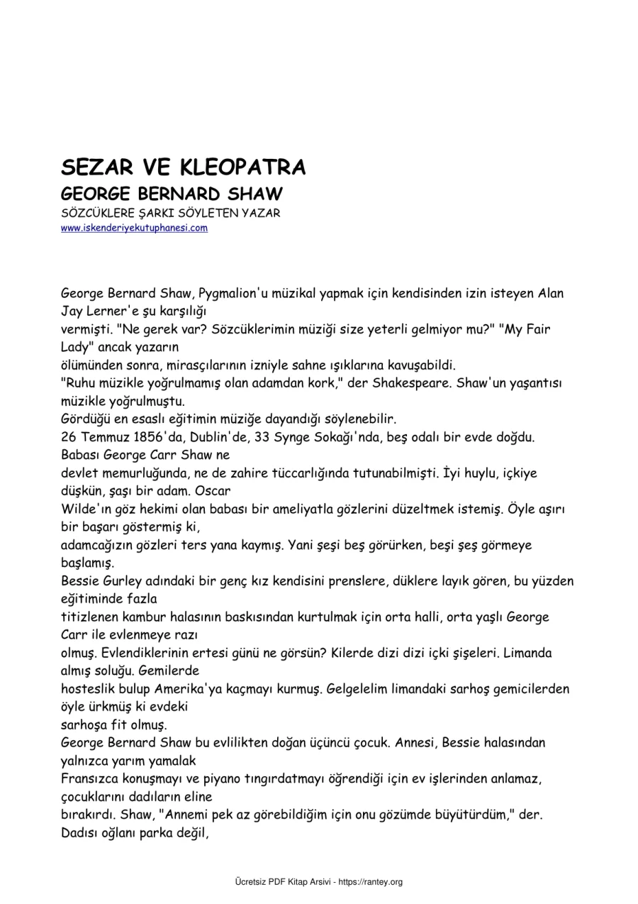 Sezar ve Kleopatra kapak görseli