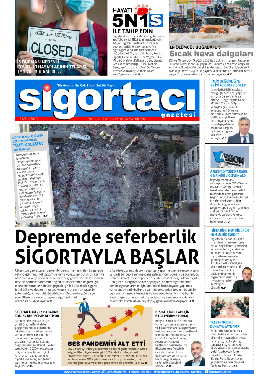 Sigortacı - Aralık 2020 kapak görseli