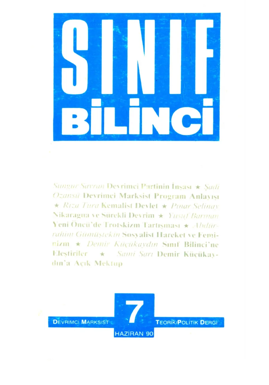 Sınıf Bilinci Dergisi Sayı 07 990 Haziran kapak görseli