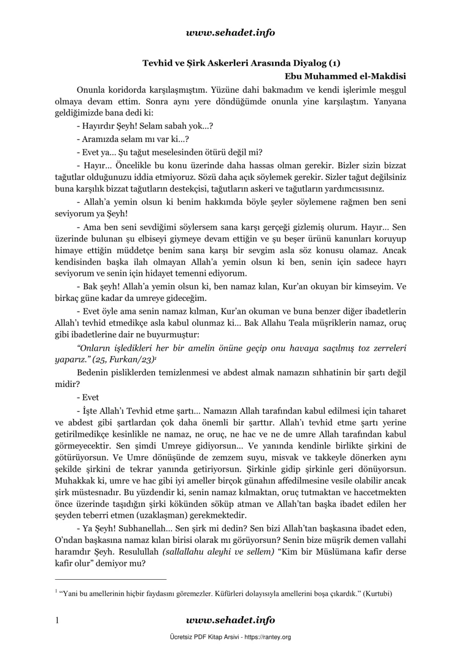 Şirk Askerleri Arasında Dialog Ebu Abdulmumin Tekin Mıhçı kapak görseli