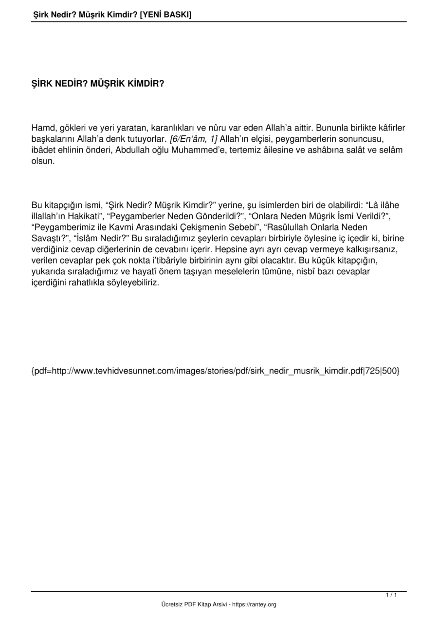 ŞİRK NEDİR MÜŞRİK KİMDİR Ebu Abdulmumin Tekin Mıhçı 2 kapak görseli