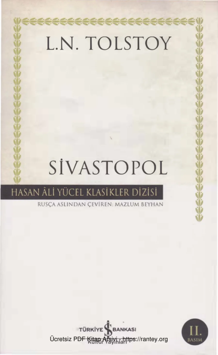 Sivastopol İş Bankası Yayınları kapak görseli