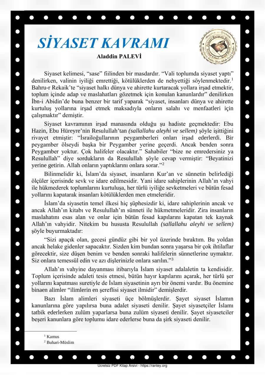 SİYASET KAVRAMI Ebu Abdulmumin Tekin Mıhçı kapak görseli