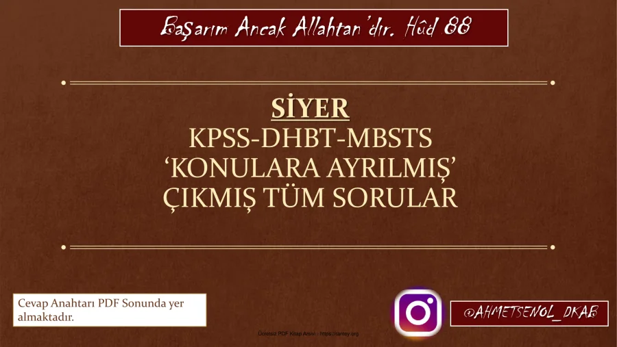 SİYER KONULARINA GÖRE DÜZENLENMİŞ ÇIKMIŞ SORULAR 2 kapak görseli