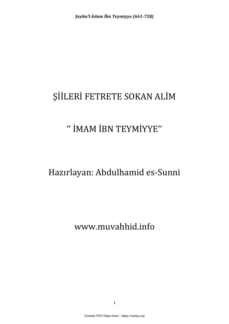sokan alimibn teymiyye Ebu Abdulmumin Tekin Mıhçı kapak görseli